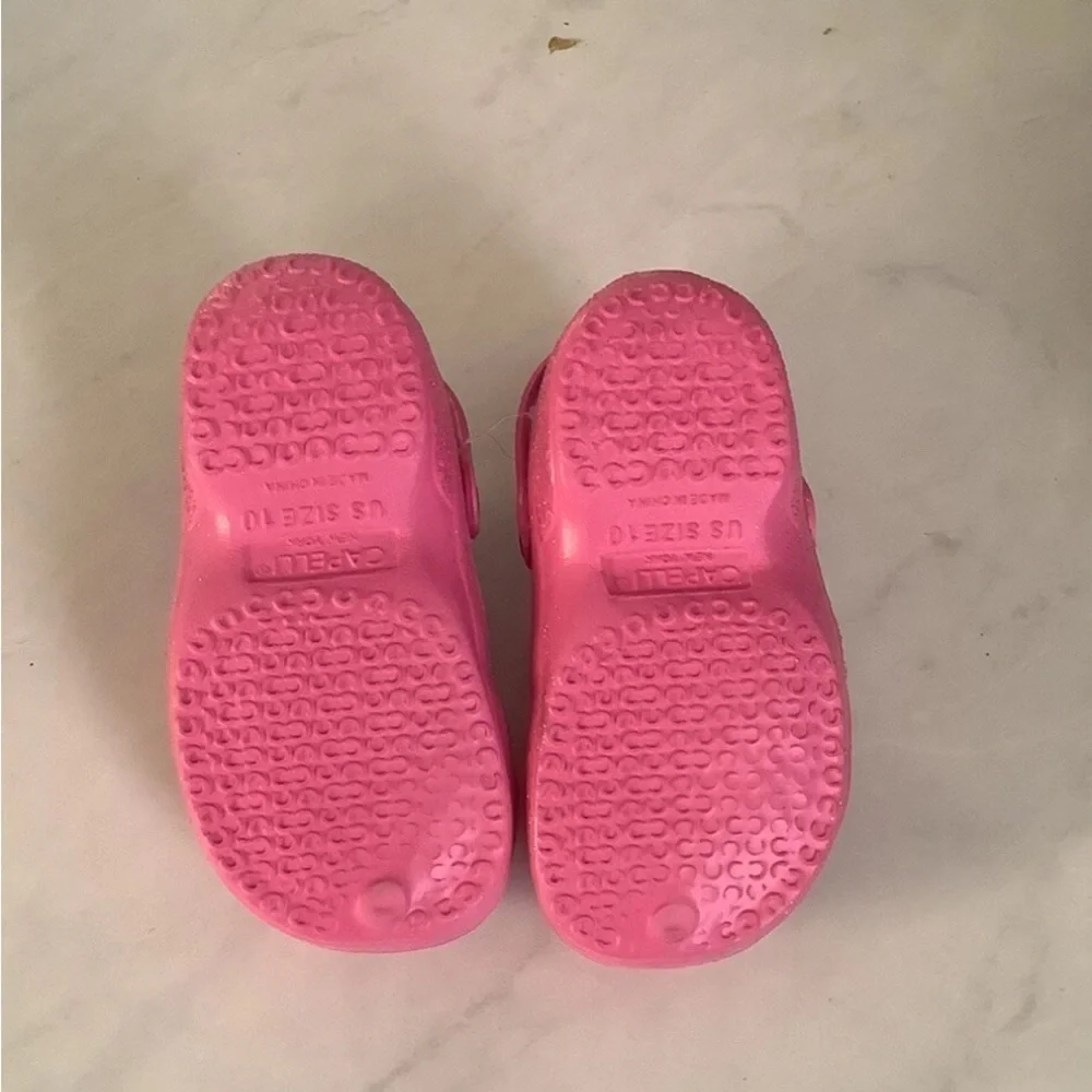 Capelli Girls Clogs 10 Shoes Kids Slip On Pink Glitter Heel Strap Fun